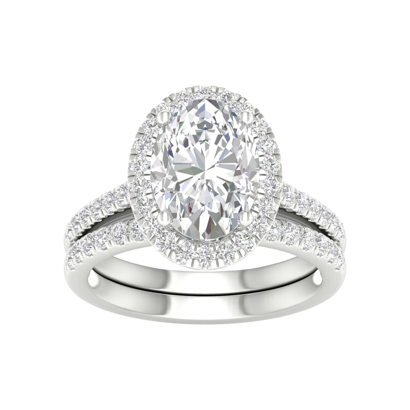 14K 3.75CT Lab Diamond Bridal Set