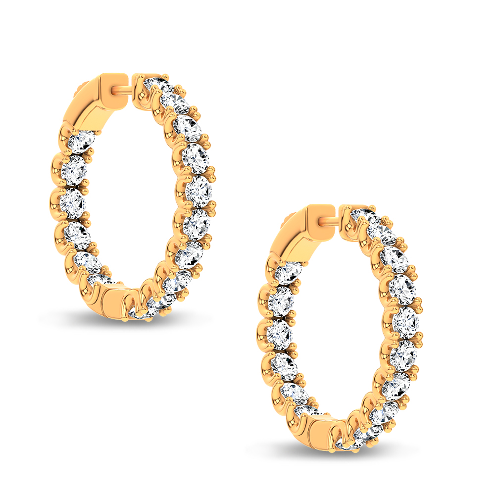 14K 5.00CT Lab Grown Diamond Hoops - Image 2