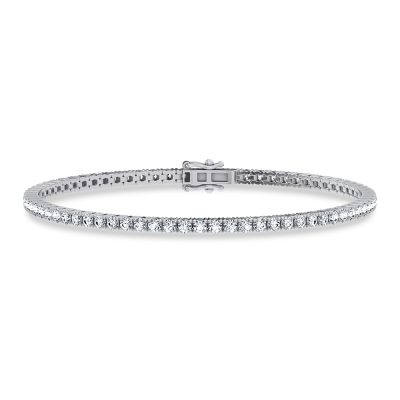 14K 3.75CT Certified Lab Grown Tennis Bracelet