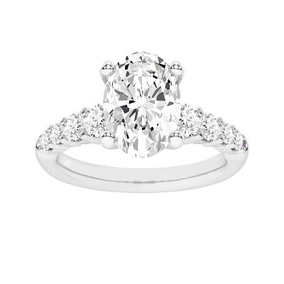 10K 3.75CT Certified Lab Grown Diamond Engagement Ring