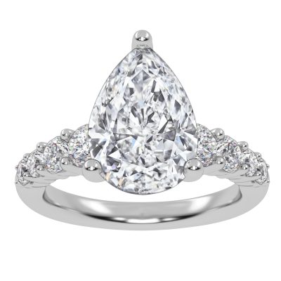10K 3.75CT Certified Lab Grown Diamond Engagement Ring