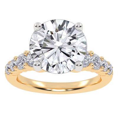 14K 3.75CT Certified Lab Grown Diamond Engagement Ring