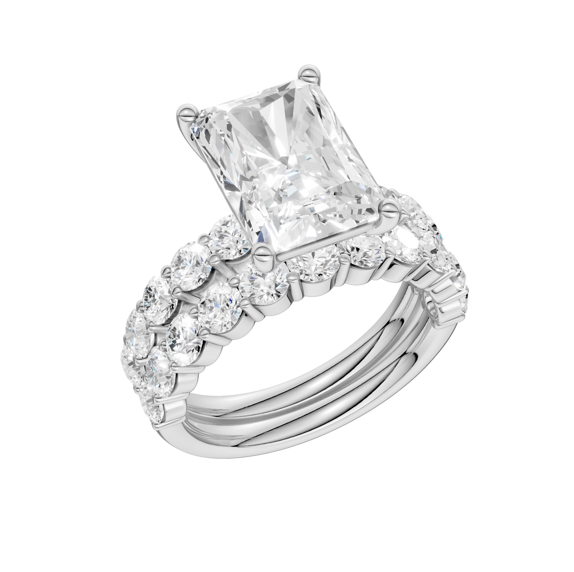 14K 5.00CT Certified Lab Grown Diamond Bridal Set - Image 2