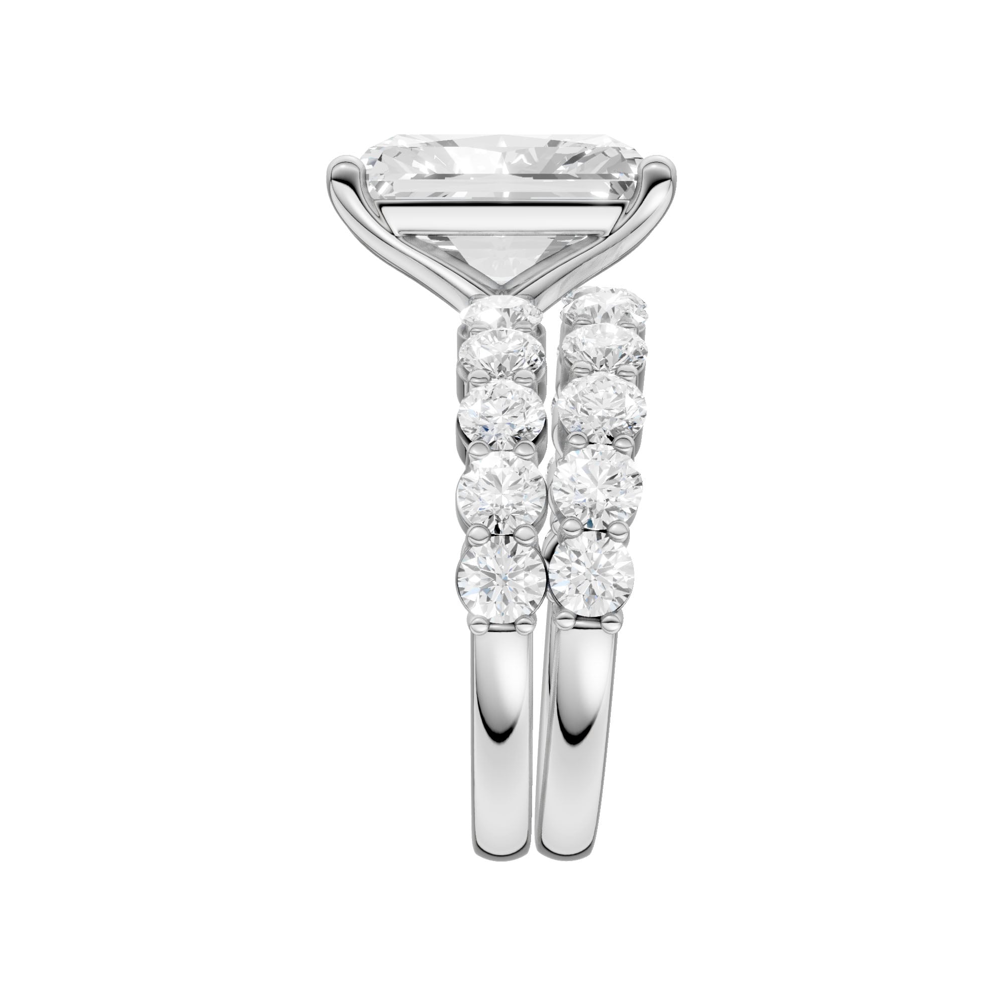 14K 5.00CT Certified Lab Grown Diamond Bridal Set - Image 4
