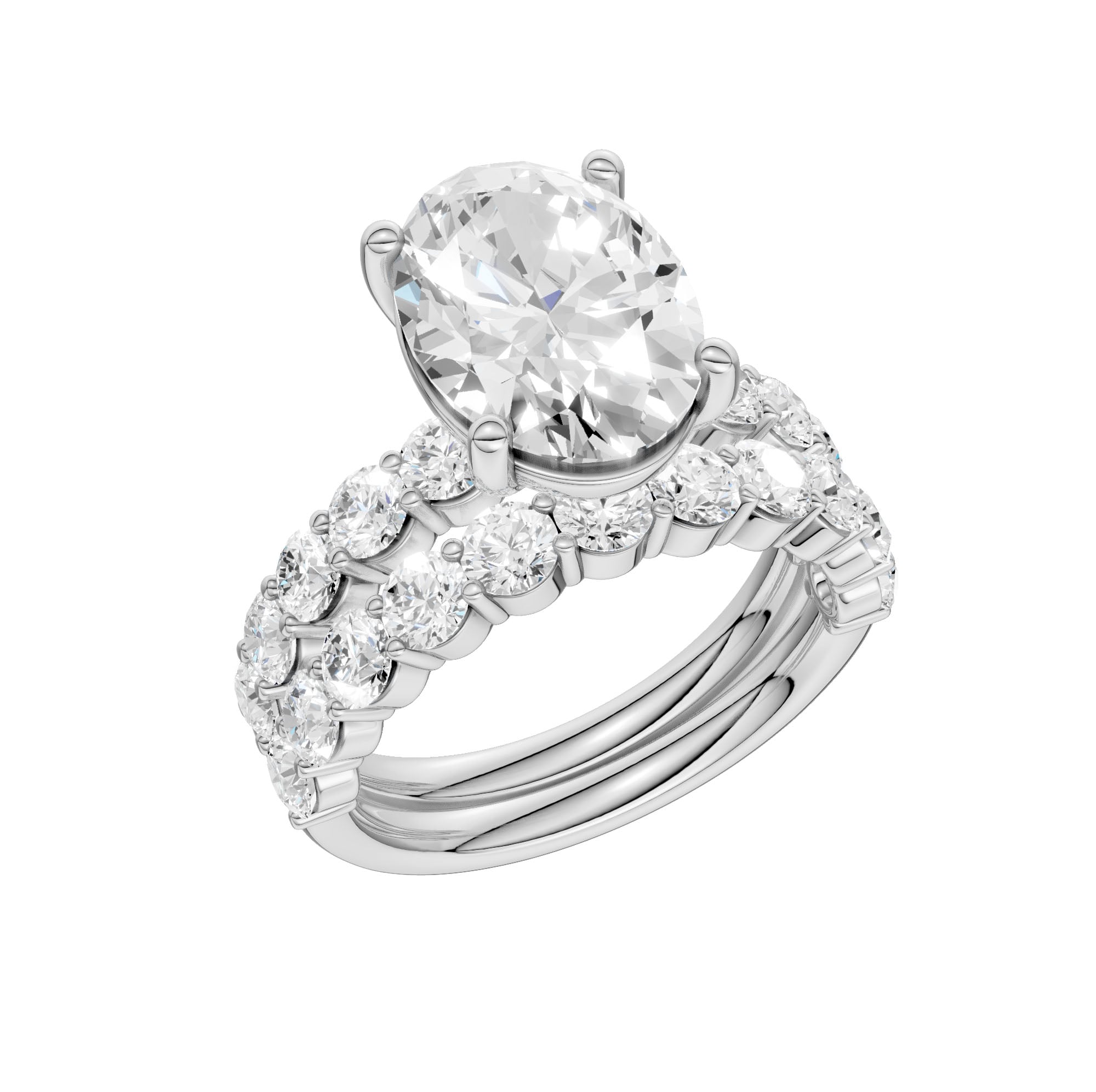 14K 5.00CT Certified Lab Grown Diamond Bridal Set - Image 2