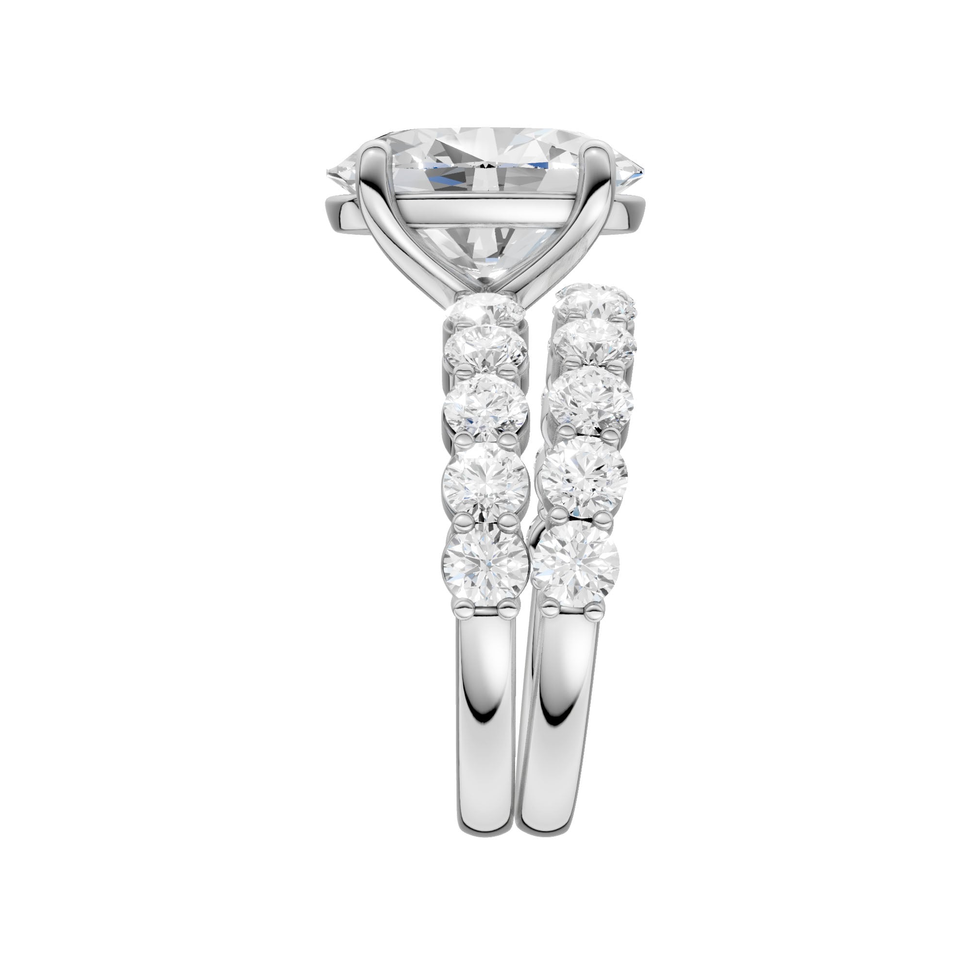 14K 4.00CT Certified Lab Grown Diamond Bridal Set - Image 4