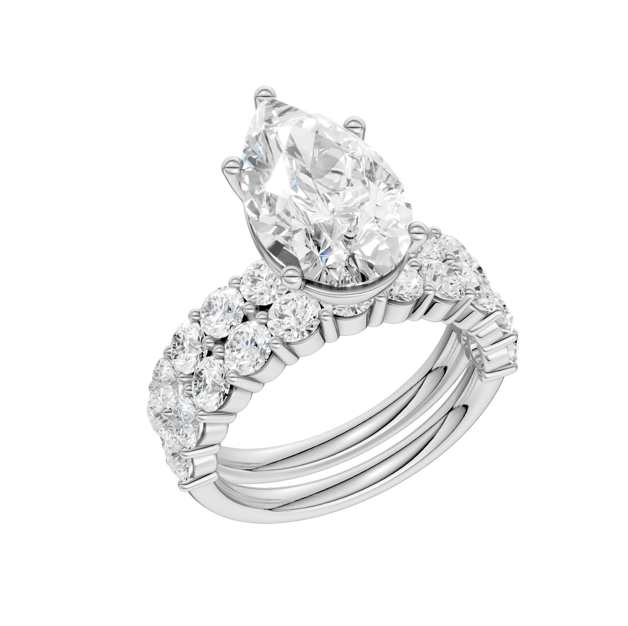14K 5.00CT Certified Lab Grown Diamond Bridal Set - Image 2
