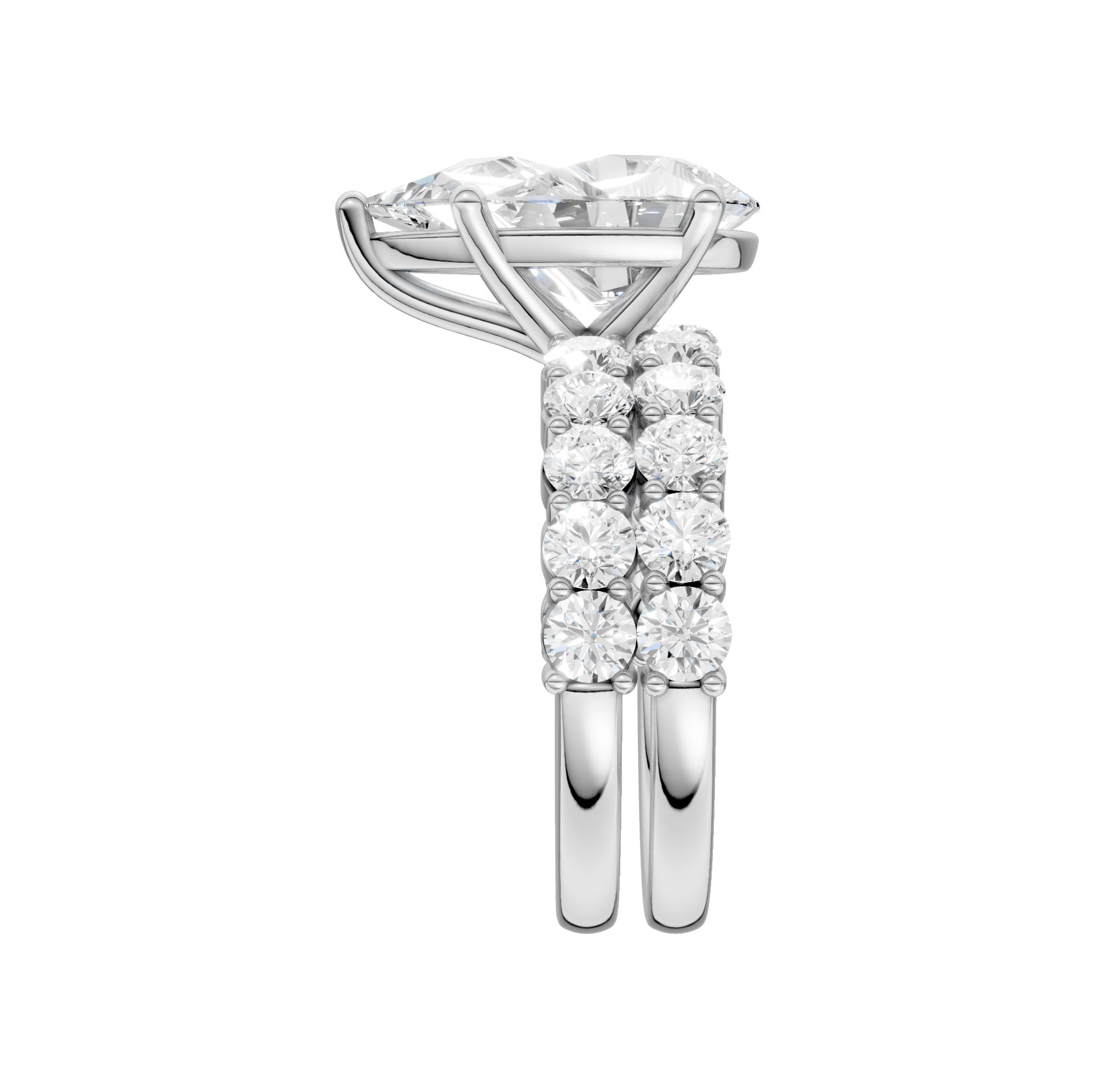 14K 5.00CT Certified Lab Grown Diamond Bridal Set - Image 4