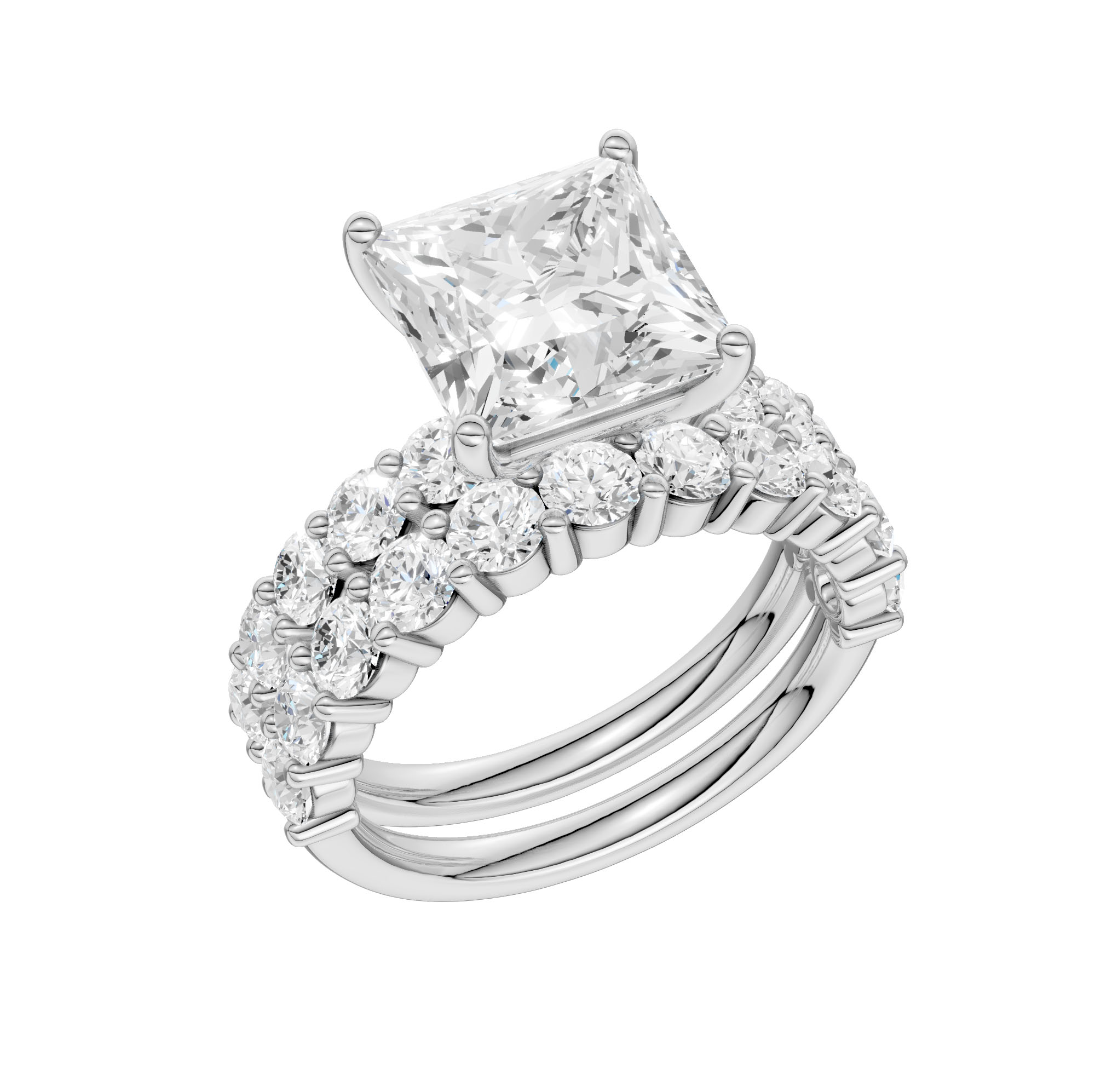 14K 4.00CT Certified Lab Grown Diamond Bridal Set - Image 2
