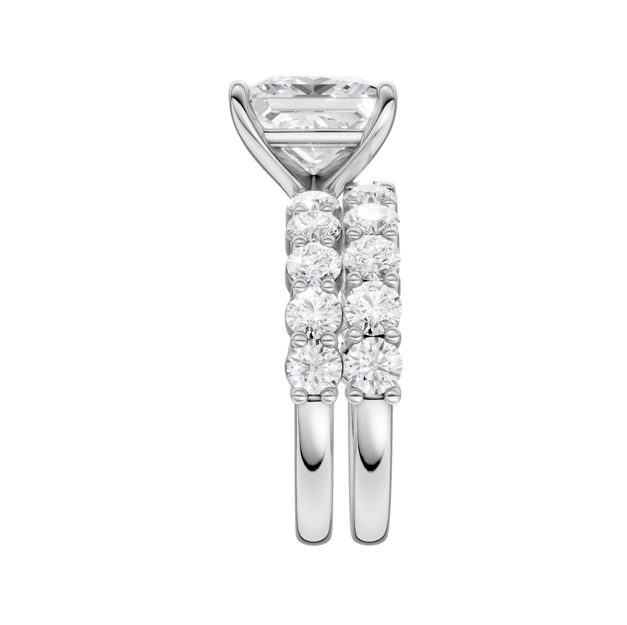 14K 4.00CT Certified Lab Grown Diamond Bridal Set - Image 4