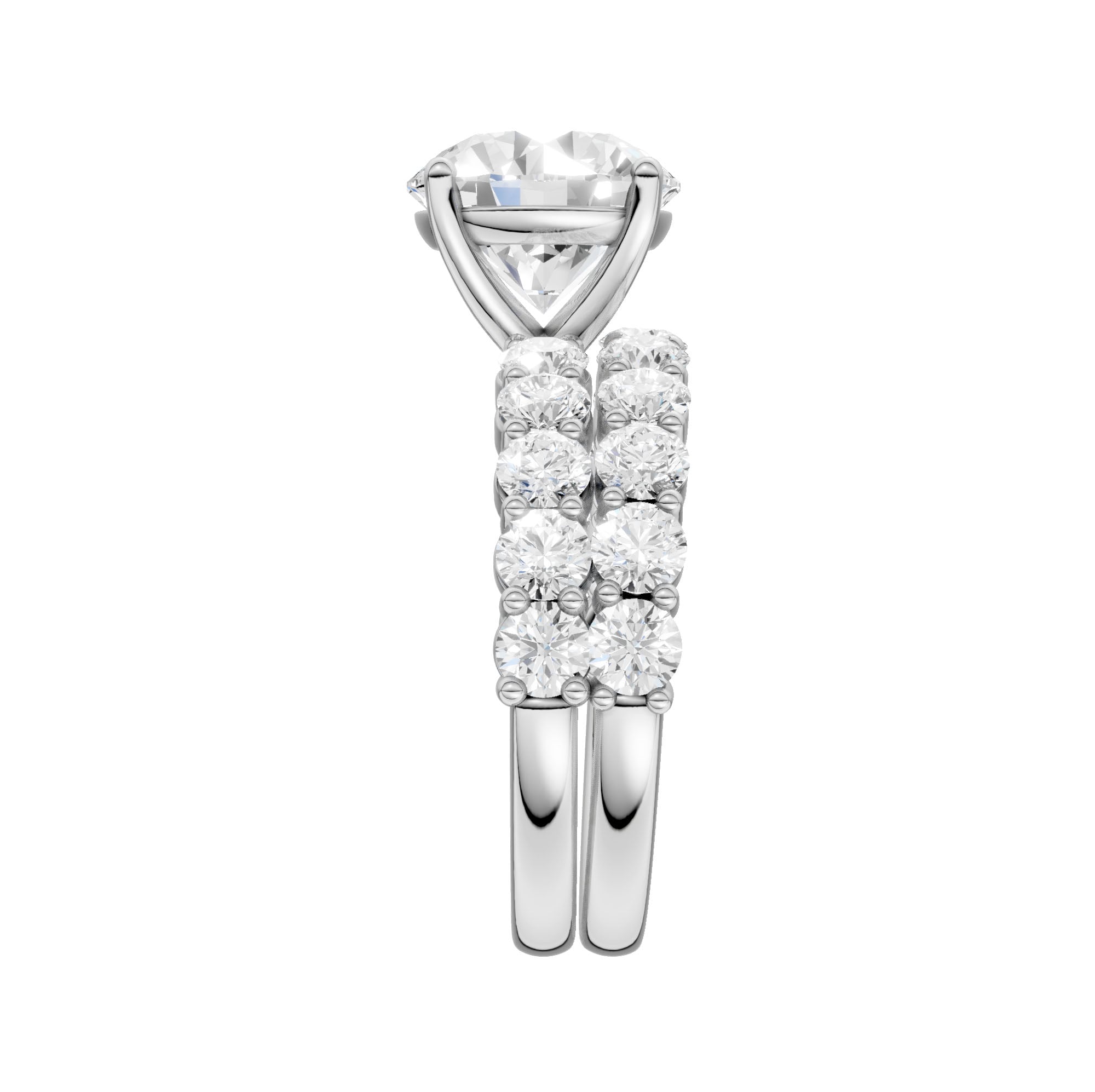 14K 6.00CT Certified Lab Grown Diamond Bridal Set - Image 3
