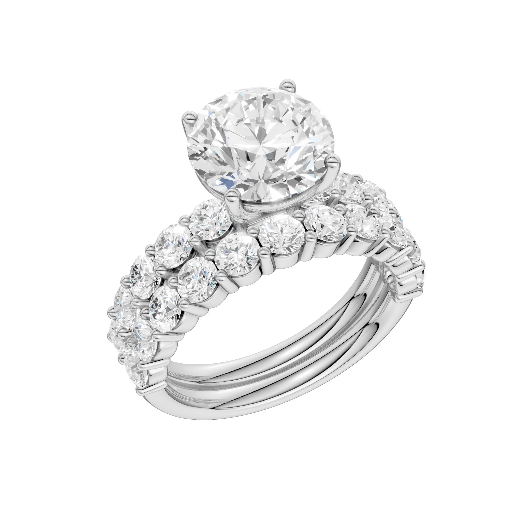 14K 6.00CT Certified Lab Grown Diamond Bridal Set - Image 4
