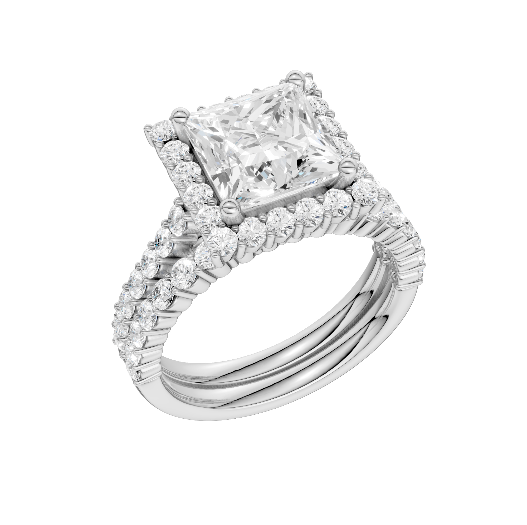 14K 4.00CT DIAMOND BRIDAL SET - Image 4