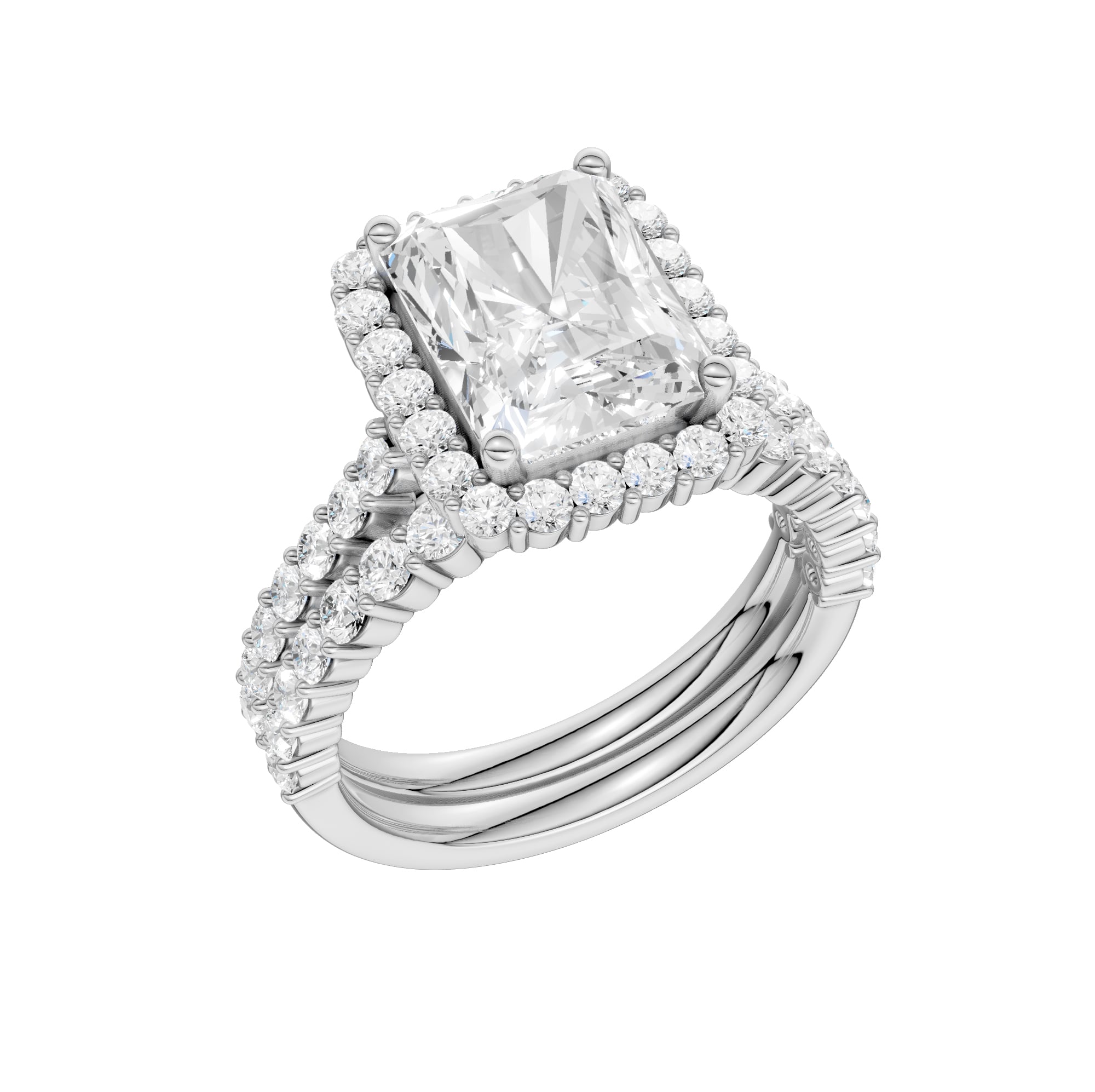 14K 4.00CT DIAMOND BRIDAL SET - Image 4