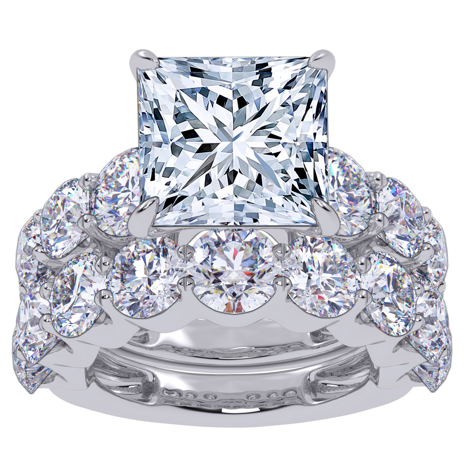 14K 10.00CT Certified Lab Grown Diamond Bridal Set