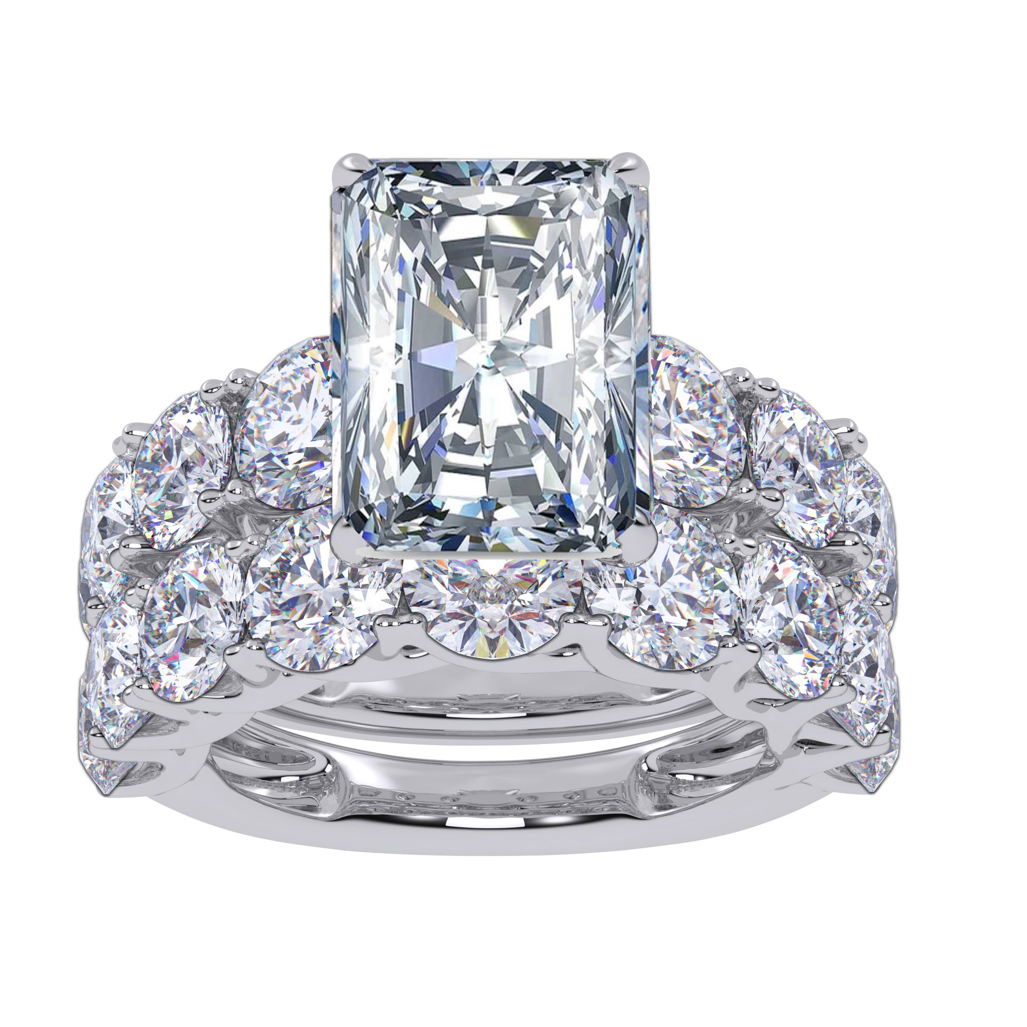 14K 10.00CT Certified Lab Grown Diamond Bridal Set