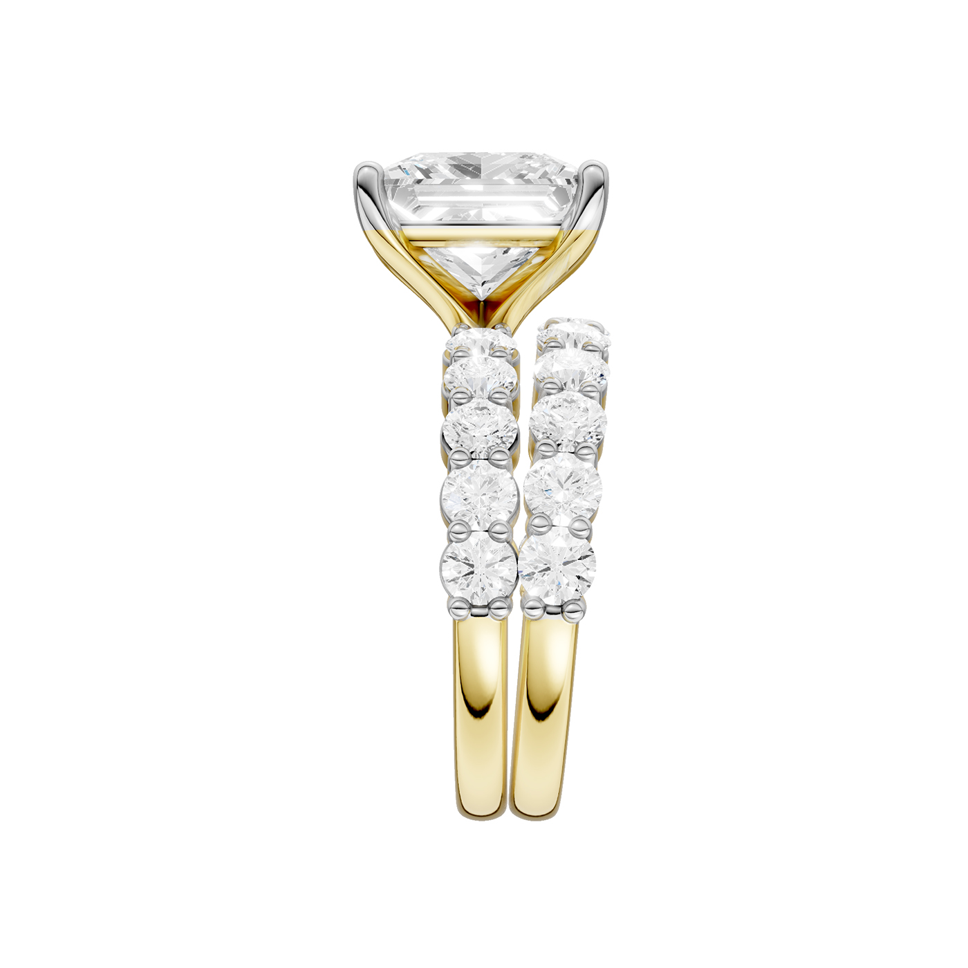 14K 6.00 CT Lab Grown Diamond Bridal Set - Image 4