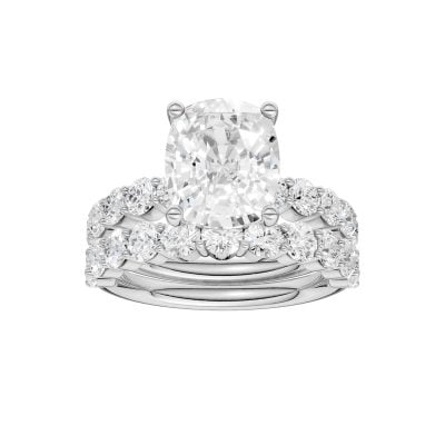 14K 5.00CT Certified Lab Grown Diamond Bridal Set