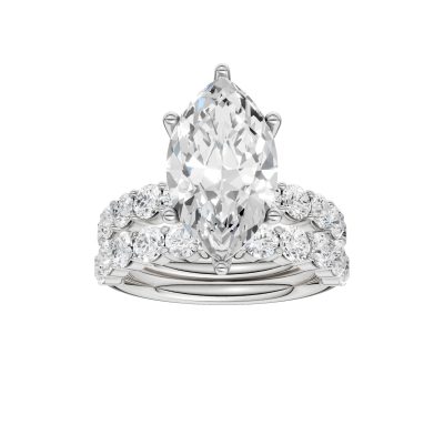 14K 6.00CT Certified Lab Grown Diamond Bridal Set