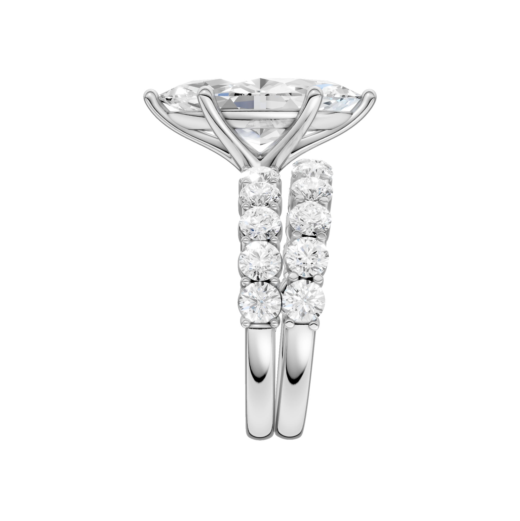 14K 5.00CT Certified Lab Grown Diamond Bridal Set - Image 2