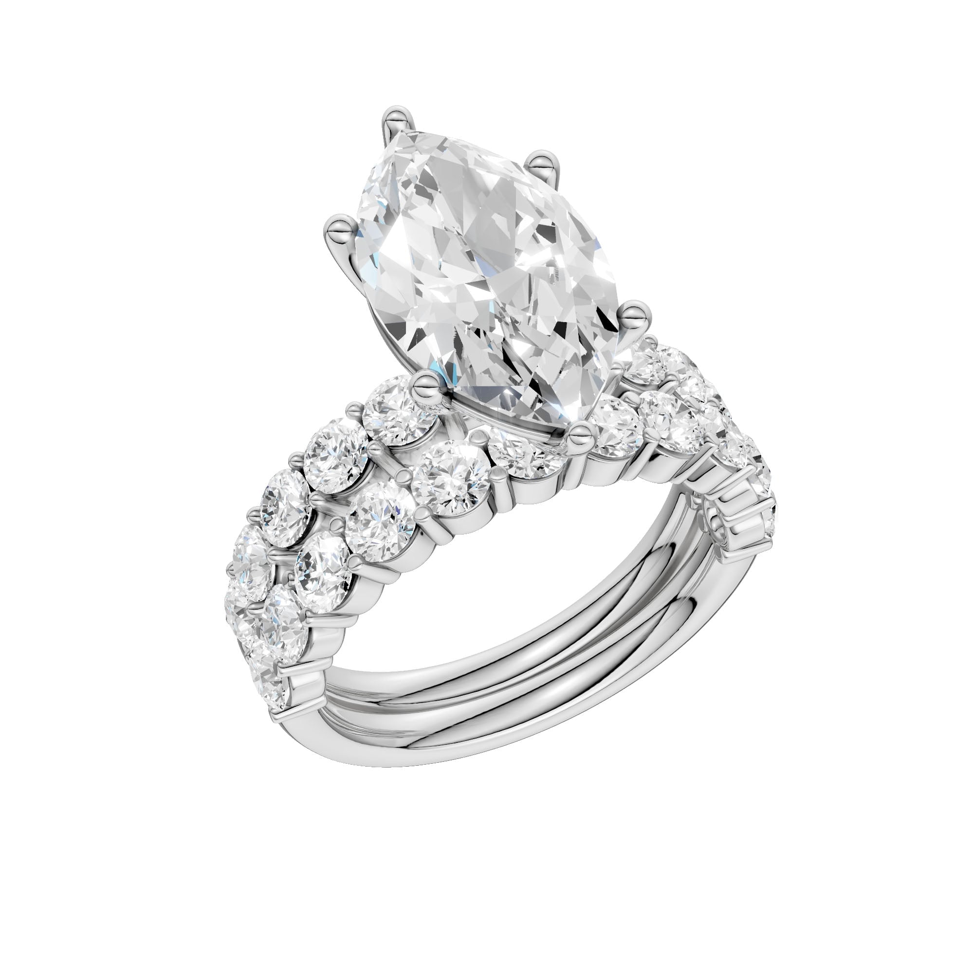 14K 4.00CT Certified Lab Grown Diamond Bridal Set - Image 4