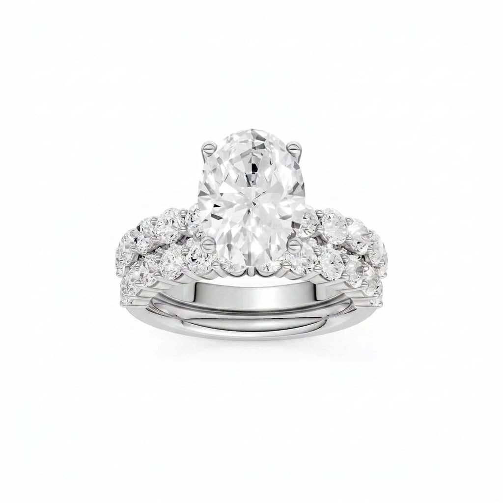 14K 5.00 CT Lab Grown Diamond Bridal Set
