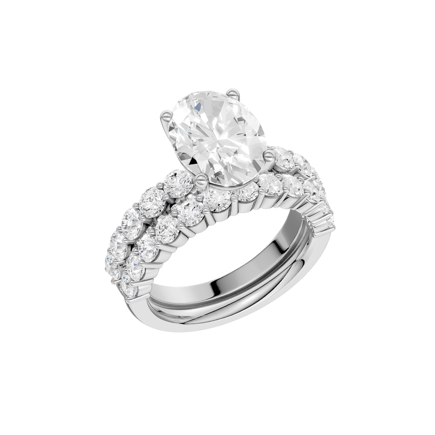 14K 5.00 CT Lab Grown Diamond Bridal Set - Image 2