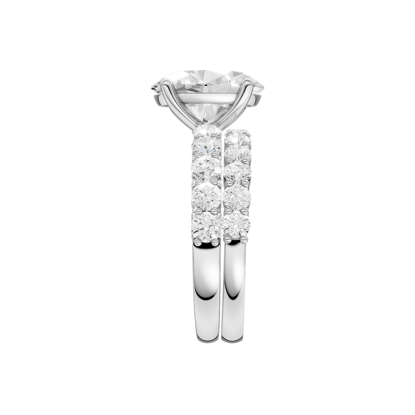 14K 5.00 CT Lab Grown Diamond Bridal Set - Image 4