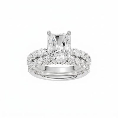 14K 5.00 CT Lab Grown Diamond Bridal Set