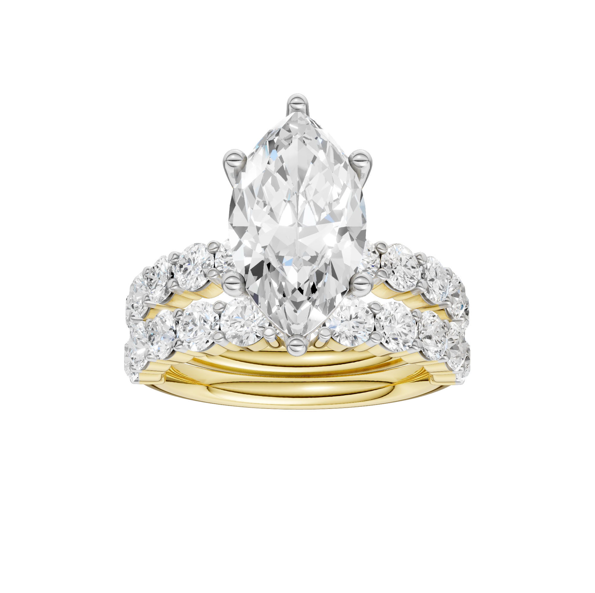14K 5.00 CT Lab Grown Diamond Bridal Set