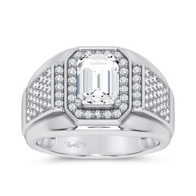 14K 2.98CT Certified Lab Grown Mens Ring
