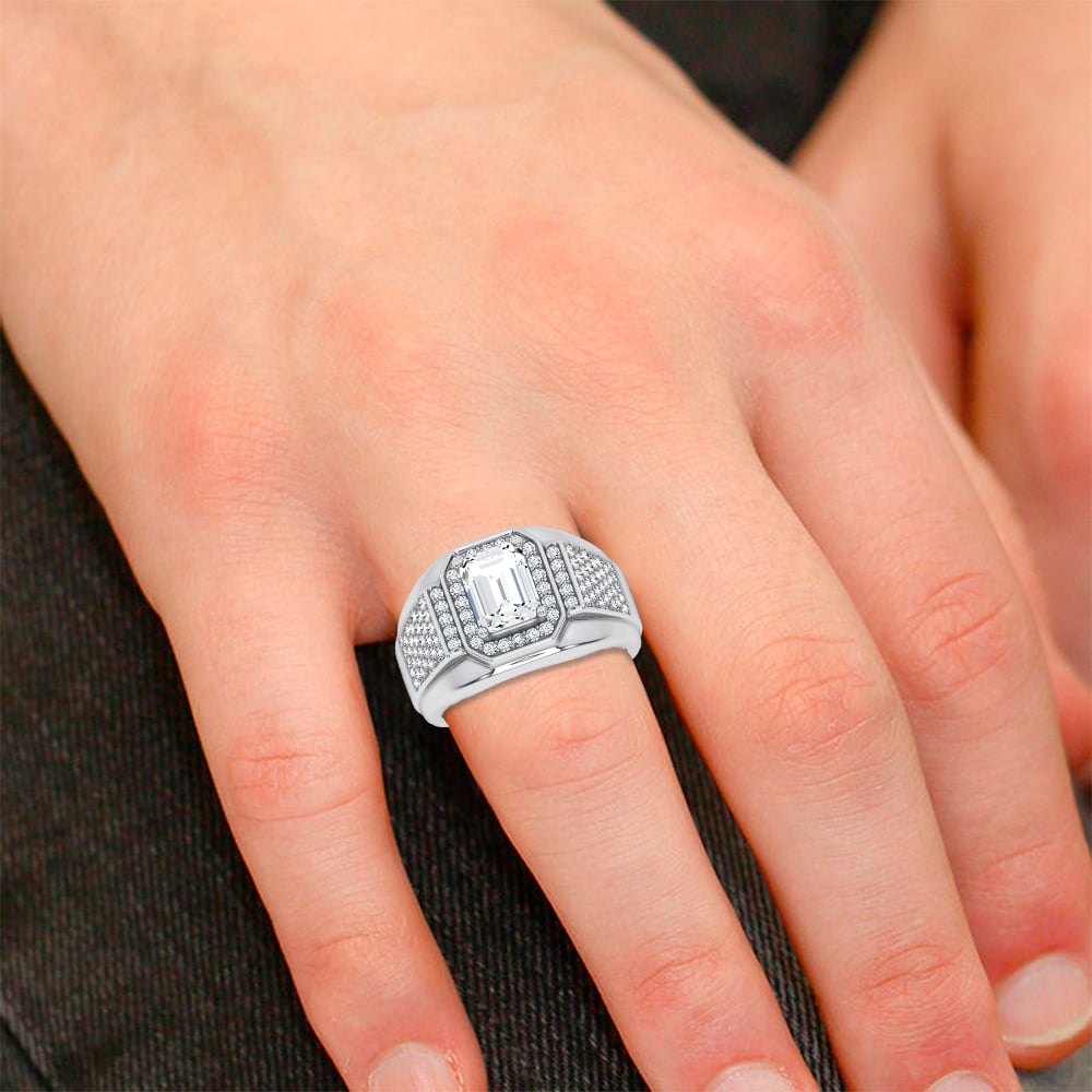 14K 2.98CT Certified Lab Grown Mens Ring - Image 4