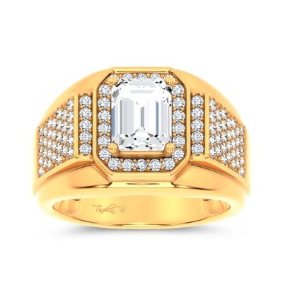 14K 2.98CT Certified Lab Grown Mens Ring