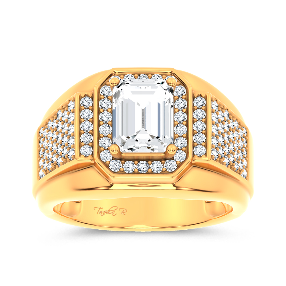 14K 2.98CT Certified Lab Grown Mens Ring