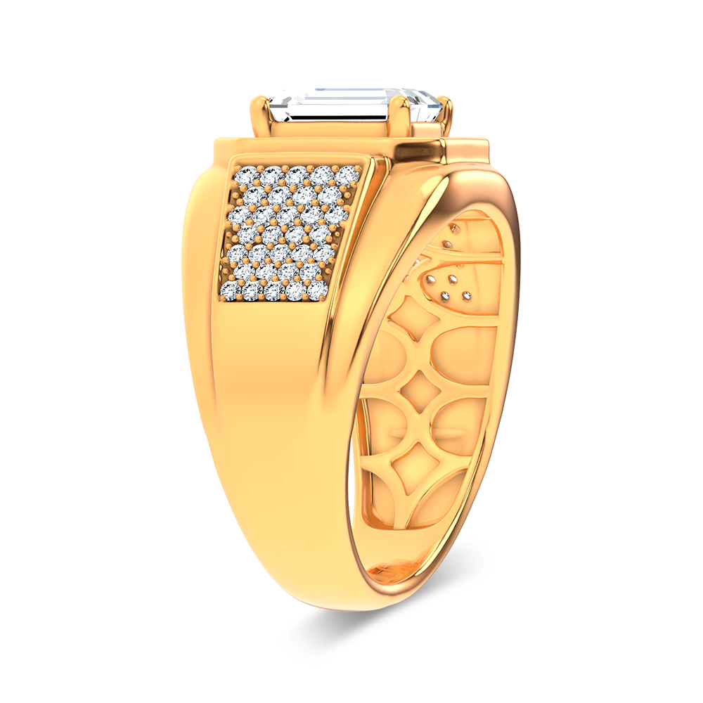 14K 2.98CT Certified Lab Grown Mens Ring - Image 2