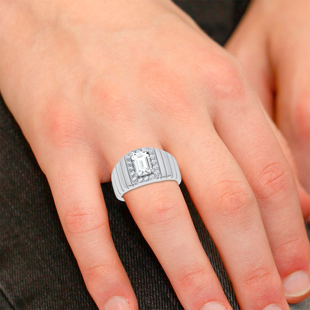 14K 2.60CT Certified Lab Grown Mens Ring - Image 4