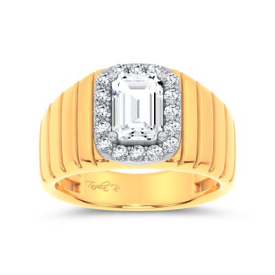 14K 2.60CT Certified Lab Grown Mens Ring