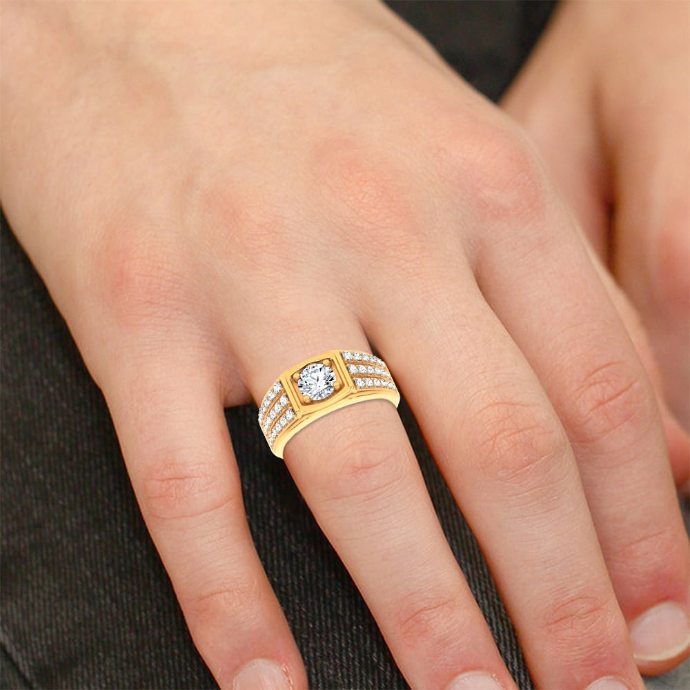 14K 2.00CT Certified Lab Grown Mens Ring - Image 4