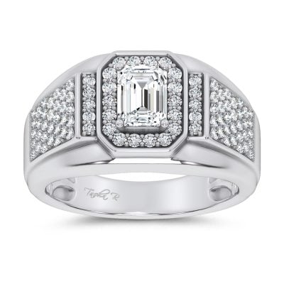 14K 1.82CT Certified Lab Grown Mens Ring