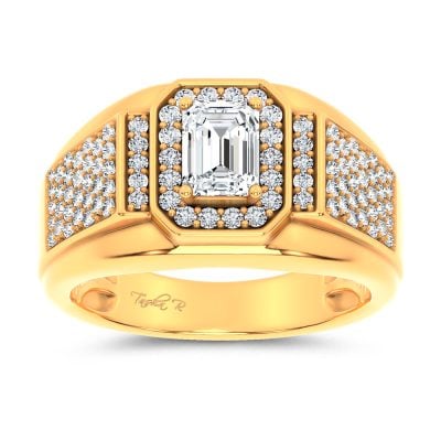 14K 1.82CT Certified Lab Grown Mens Ring