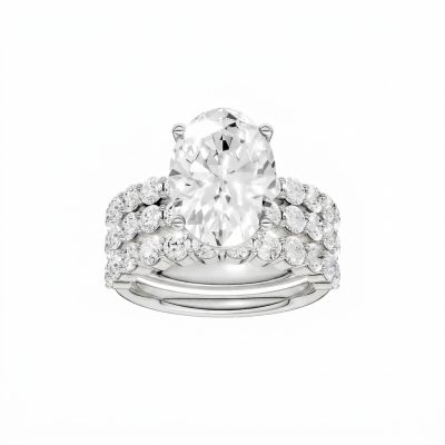 14K 6.00 CT Lab Grown Diamond Bridal Set