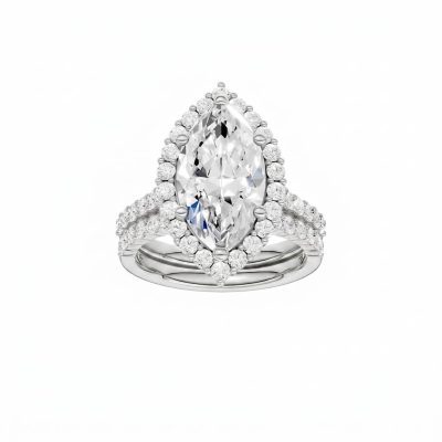 14K 5.00 CT Lab Grown Diamond Bridal Set