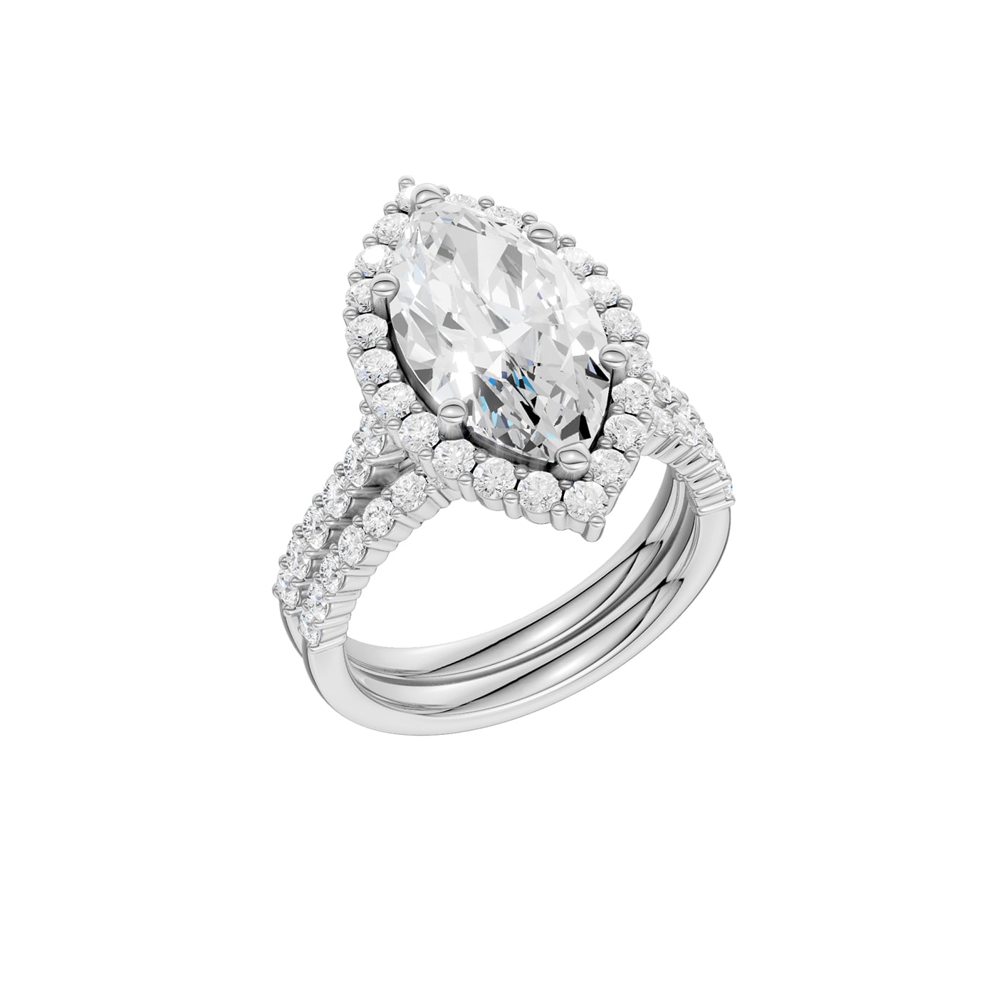 14K 5.00 CT Lab Grown Diamond Bridal Set - Image 3