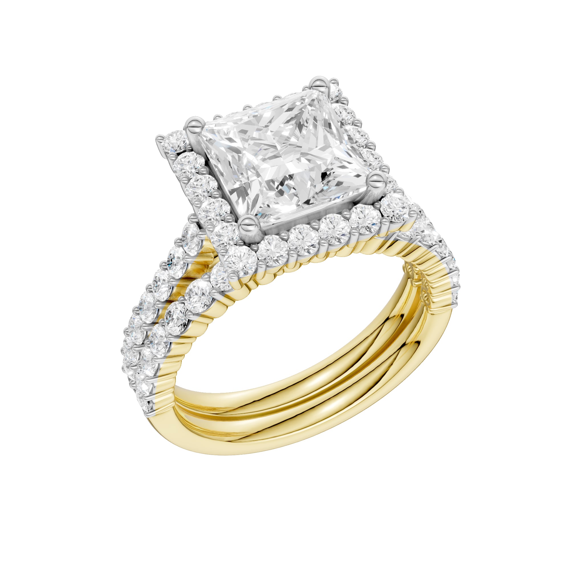 14K 4.00CT DIAMOND BRIDAL SET - Image 4