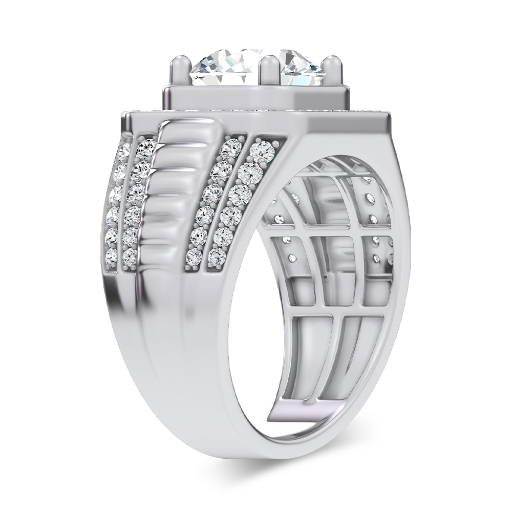 14K 4.12CT Lab Diamond Mens Ring - Image 2
