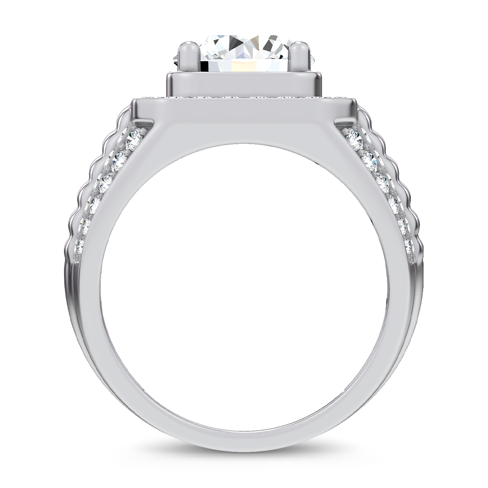 14K 4.12CT Lab Diamond Mens Ring - Image 3