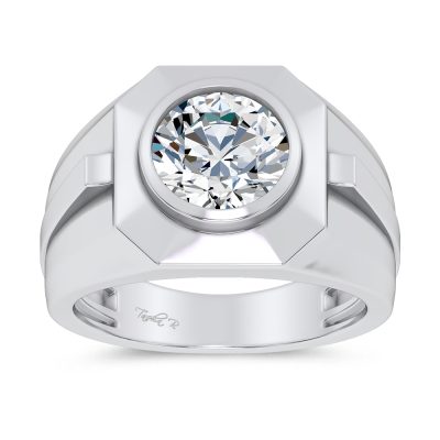 14K 3.00CT Lab Diamond Mens Ring