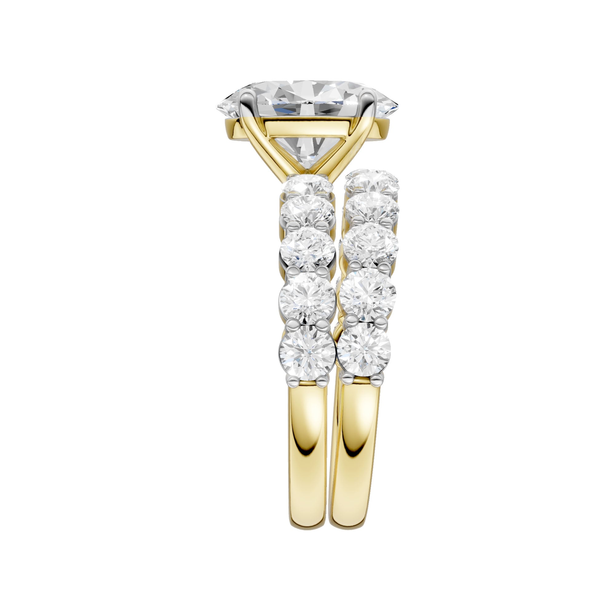 14K 4.00 CT Lab Grown Diamond Bridal Set - Image 4