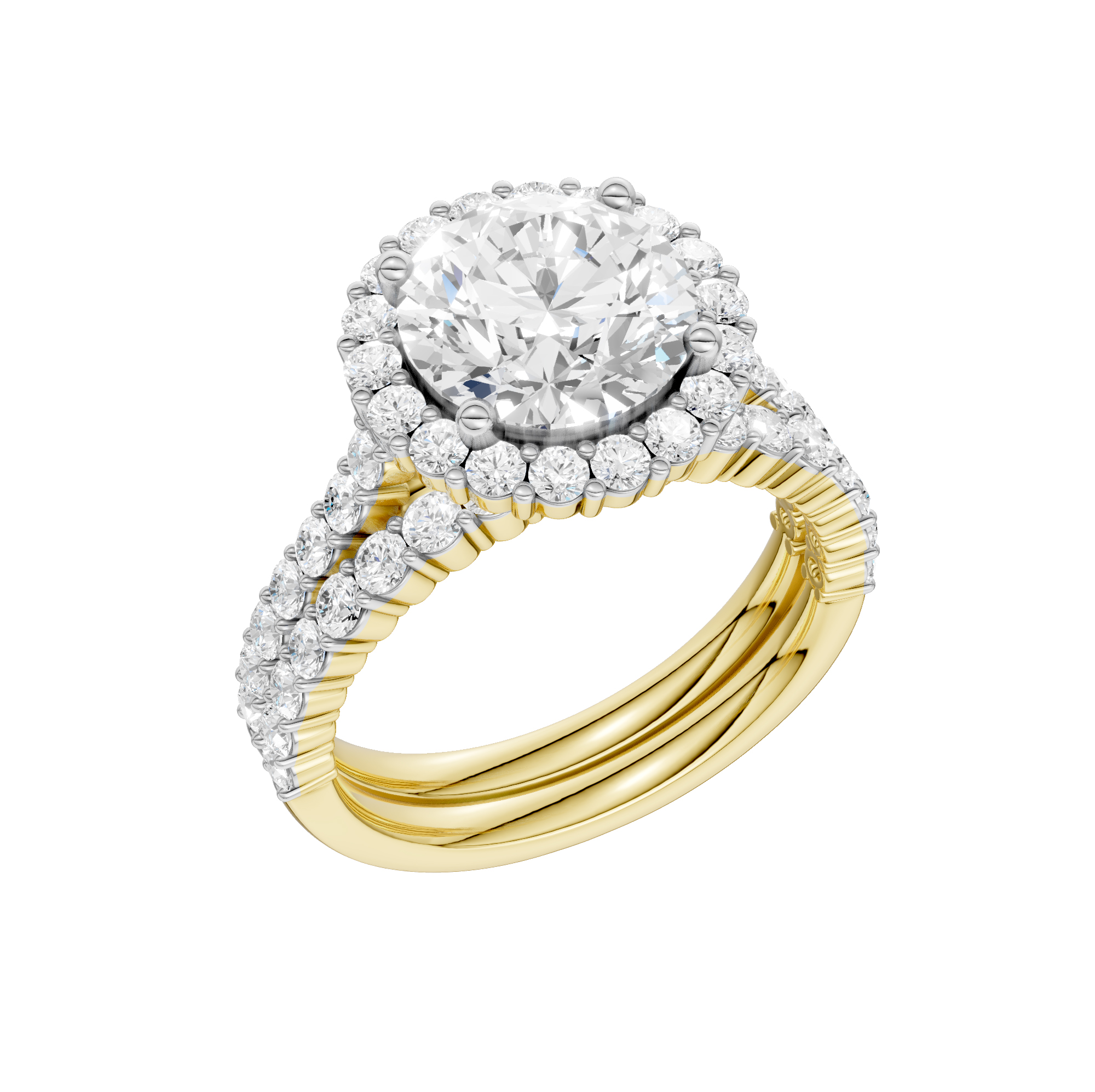 14K 4.00CT DIAMOND BRIDAL SET - Image 4