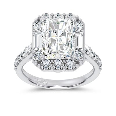14K 6.90CT Certified Lab Grown Engagement Ring